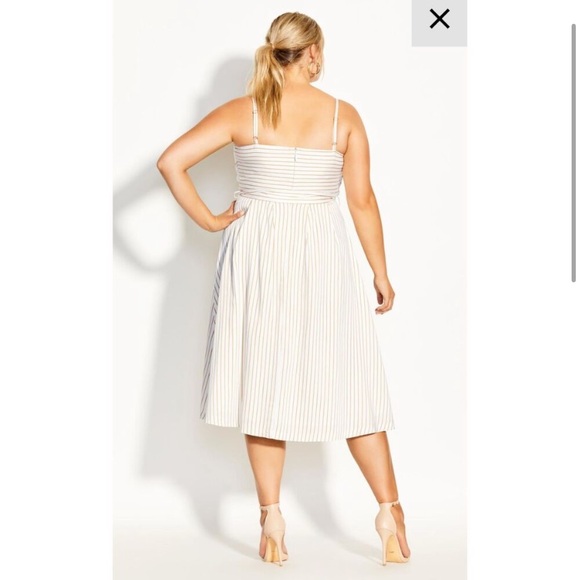 Elegant Stripe Tie Waist Dress - Picture 2 of 4